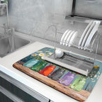 Dish Drying Mat for Kitchen Counter 18x24, Spring Summer Floral Decorative - Image 5