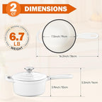 Homikit Small Cast Iron Pot, 2 Quart Enameled Cast Iron Sauce Pan - Image 2