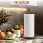 Wooden Paper Towel Holder countertop, Stylish Bird Shaped, Solid Wood Base&Iron - Image 4