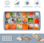 Silicone Ice Cube Tray， Sauton Pack of 2 Ice Cube Mold, 18 Grid Easy Release - Image 4