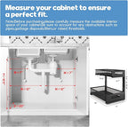2 Pack 19IN Depth Under Sink Storage Organizer, Large 2-Tier Elegant Mesh Pull - Image 2
