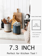 Utensil Holder, 360° Rotating Extra Large Ceramic Kitchen Utensil Holder - Image 4