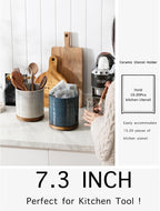 Utensil Holder, 360° Rotating Extra Large Ceramic Kitchen Utensil Holder - Image 4