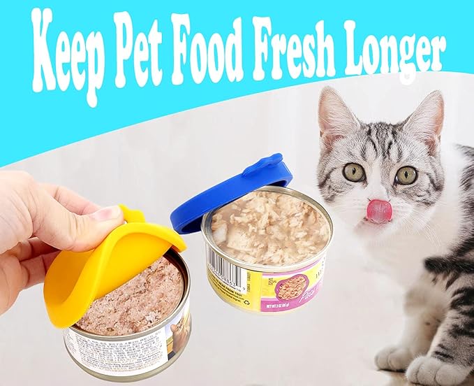 COMTIM Small Size Cat Food Can Lids, 2 Pack Silicone Cat Food Can Lids Covers - Image 4
