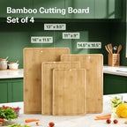 Zarler Bamboo Cutting Boards for Kitchen, 4 Piece Durable Wood Cutting Board - Image 6