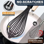 Eddeas Mini Silicone Whisk, Small Silicone Whisk 7+9in, BPA free Non Scratch - Image 2