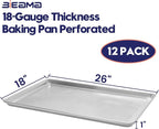 BIEAMA 12 Pack Full Size 26" x 18" Aluminum Baking Sheet Pan Perforated - Image 2