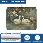 Swans Dish Drying Mat 24x18 Inch, Wildlife Aesthetic Dish Drainer Mats Summer - Image 5