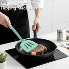 Coukre 3 Pack Silicone Spatula Set, High Heat Resistant, Fish Spatula, Solid & - Image 3
