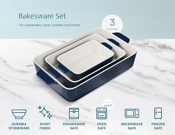 Kook Casserole Dish, Ceramic Baking Dish, Large Lasagna Pan Deep - Image 5