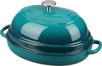 EDGING CASTING Enameled Oval Cast Iron Dutch Oven Pot by EDGINGCOOKWARE