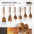 Wooden Spoons for Cooking, Nonstick Cooking Utensil Set - Image 2