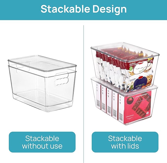Vtopmart 10 Pack Clear Stackable Storage Bins - Image 3
