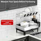 Ewaiira Dish Drying Rack, 2 Tier Large Dish Rack, Stainless Steel Dish Drainer - Image 5