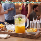 Tessco for you 12 Pcs Plastic Pitchers 60 Ounce Clear Restaurant Jug Large - Image 4