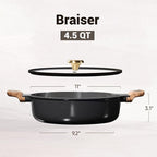 CAROTE 4.5Quart Stock Pot with Lid, Non Toxic Ceramic Soup Pot, Nonstick - Image 2