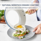 Ceramic Cookware Set, VONIKI 16 Pcs Pots and Pans Set Non Stick, Kitchen - Image 3