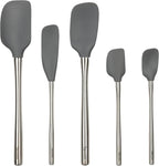 Tovolo Stainless Steel Handled Silicone Spatula Set of 5 Charcoal Gray by Tovolo