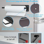Paper Towel Holder Black, Toilet Paper Roll Holder Magnetic Towel Rack Wall - Image 7