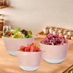 3 Mixing Bowls Set with Lids, Pour Spout and TPR Bottom, Plastic Nesting Bowl - Image 5