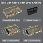 MAJALiS Dish Drying Rack Over The Sink, Expandable Stainless Steel Dish Drainer - Image 9