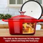 HaSteeL 2 QT Cast Iron Saucepan, Mini Enamel Dutch Oven - Image 5