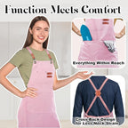 Plus Size Kitchen Apron for Men Women, Cross Back Cotton Canvas Chef Apron - Image 3