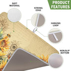 Sunflower Dish Drying Mat for Kitchen Counter Vintage Yellow Sunflowers - Image 3