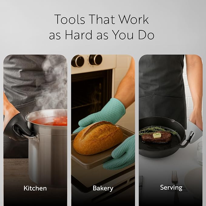 Restaurantware 2-Piece Silicone Oven Mitts Set 1 Case of 13.98 x 7.28 x 1.57 - Image 6