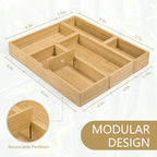 5 Pack Bamboo Drawer Organizer Set - Image 4
