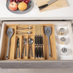 TIOPGHAD Bamboo-Silverware-Drawer-Organizer-Kitchen, Expandable Utensil Holder - Image 3