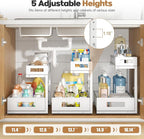 2 Pack 17IN Depth Under Sink Storage Organizer, Large 2-Tier Elegant Mesh Pull - Image 5