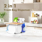 iCASA Trash Bag Dispenser Under Sink Organizer, 2-in-1 Acrylic Trash Bags Holder - Image 3