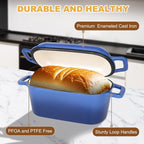 Enameled Dutch Oven for Sourdough Bread Baking, 3.6QT Oval Cast Iron Bread Pan - Image 7