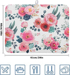 Spring Floral Dish Drying Mat for Kitchen Counter Spring Summer Flowers Kitchen - Image 2