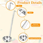 6 Pcs Stainless Steel Ladle Soup Handle Ladle - Image 3