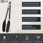 Kitchen Tongs, Stainless Steel Cooking Tongs - Image 4