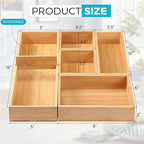 Fabsome Bathroom Drawer Organizer, Bamboo Box Bin - Image 2