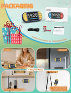 DOOMAY Digital Kitchen Visual Timer: 3.6'' Large LED Display, 3 Brightness - Image 7