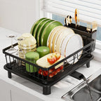 Dish Drainer Rack with Drip Tray, Sink Dish Drainer with Drainage Spout - Image 6