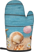 Coastal Oven Mitts and Pot Holders Sets Navy Blue Wooden Starfish Seashell Oven - Image 8