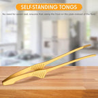 Patelai 2 Pieces Korean and Japanese BBQ Tongs Non Slip Cooking Utensils - Image 4