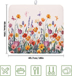 Kawani Spring Summer Flowers Dish Drying Mat - Image 2