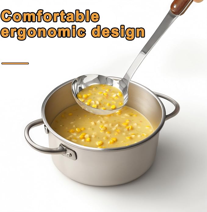 FJNATINH Stainless Steel Wok Spatula and Ladle Tool, Mirror Polished Cooking - Image 7
