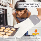 Extra Long Silicone Oven Mitts - Image 4