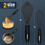 Eddeas Mini Silicone Whisk, Small Silicone Whisk 7+9in, BPA free Non Scratch - Image 3