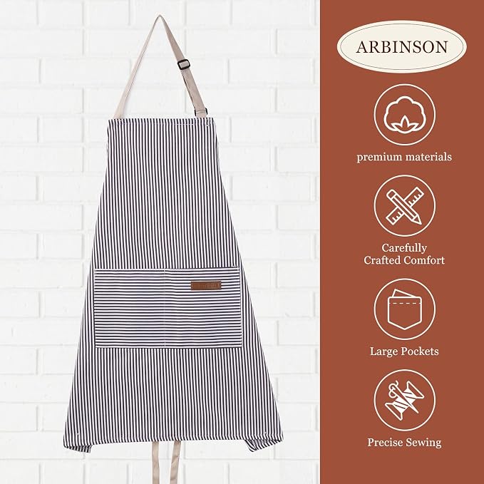 2 Pack Cooking Aprons Adjustable Bib Apron - Image 3