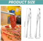 meekoo 6 Pcs 7.8 Inches Stainless Steel Korean BBQ Grill Tongs Japanese - Image 2