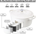 E-far 7QT Enameled Dutch Oven, Cast Iron Dutch Oven Pot - Image 4
