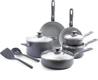 GreenPan Dover Healthy Ceramic Nonstick, 12 Piece Cookware Pots and Pans Set by GreenPan